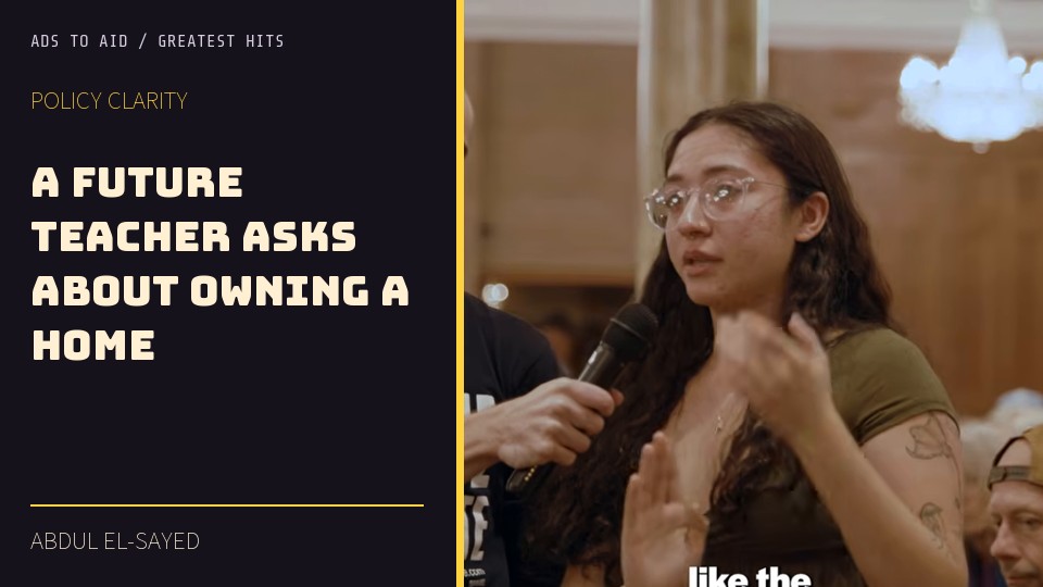 Watch A future teacher asks about owning a home